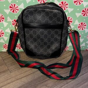 Black GG Pattern Men's Bag